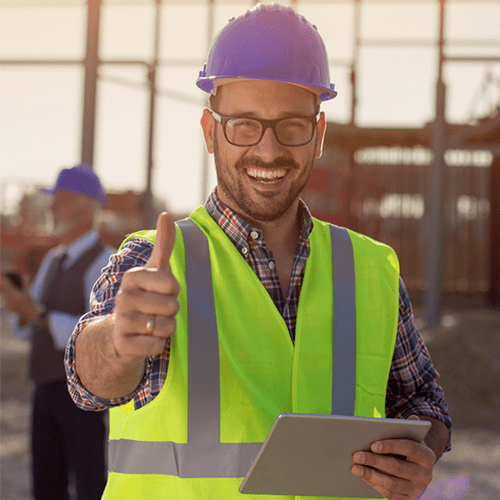 Construction Worker giving a thumbs up